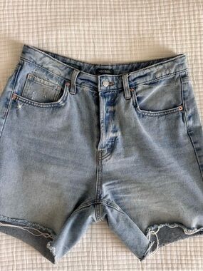 wild fable high rise bermuda light blue denim shorts
